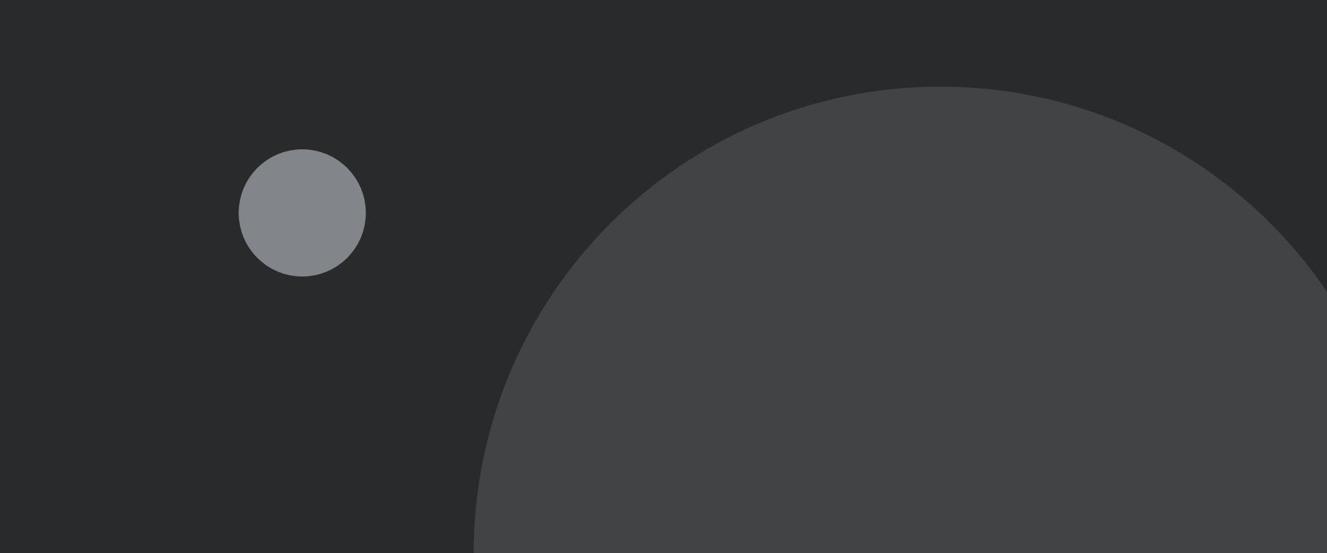 A dark scene with a gray circle (moon) and a larger dark gray rounded shape.