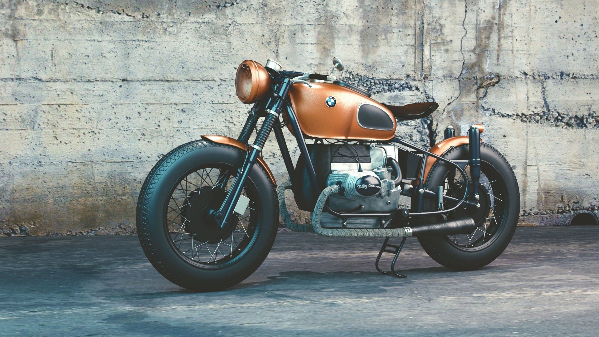 A classic BMW motorcycle