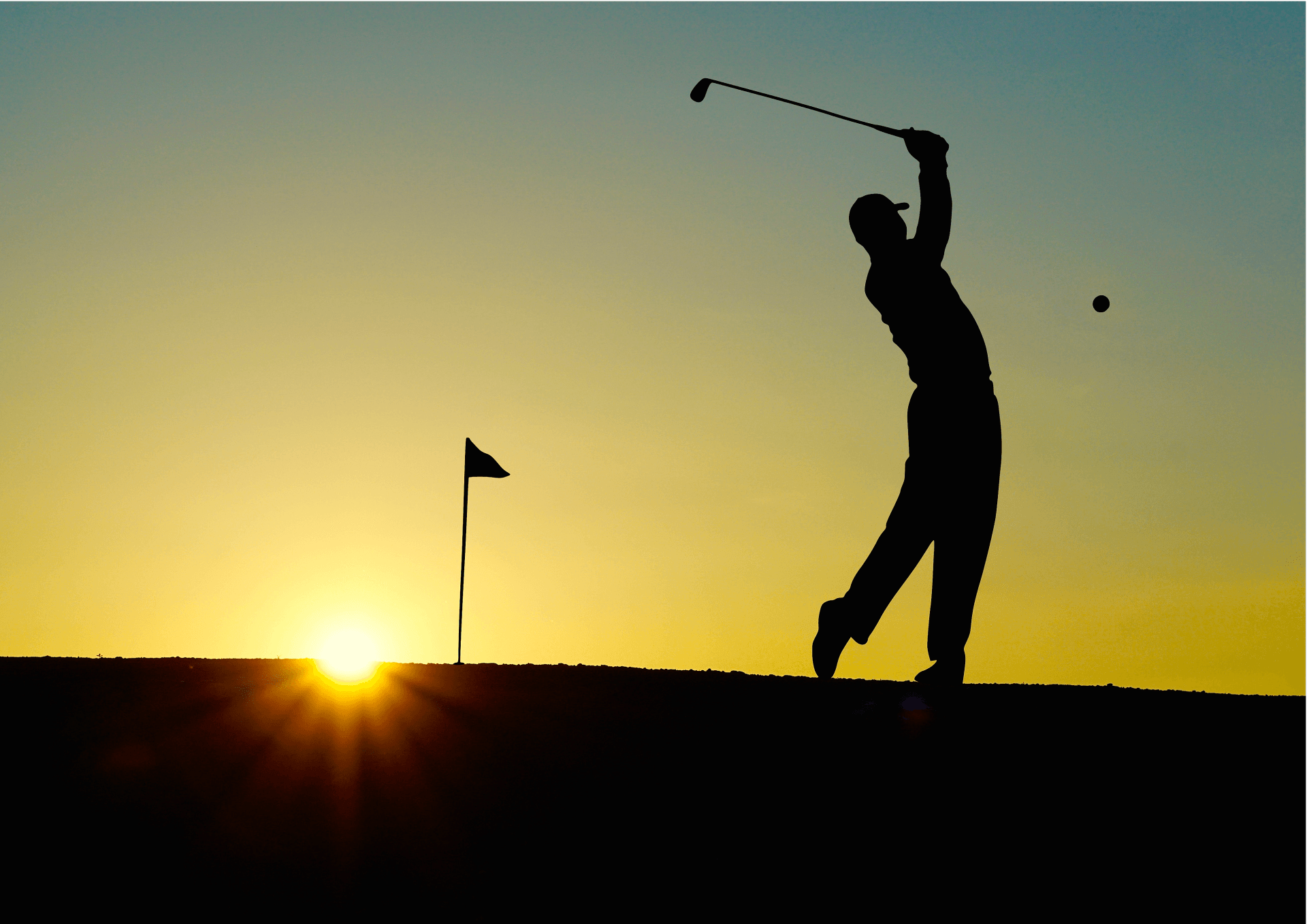 A golfer in the sunlight