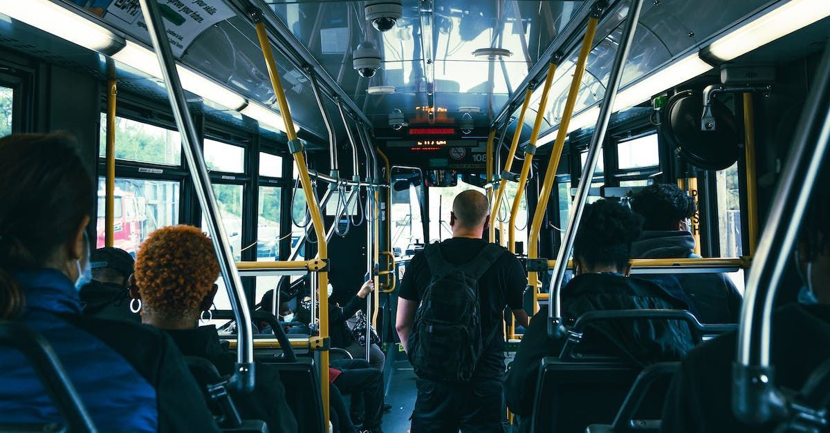 view from back of public transit bus