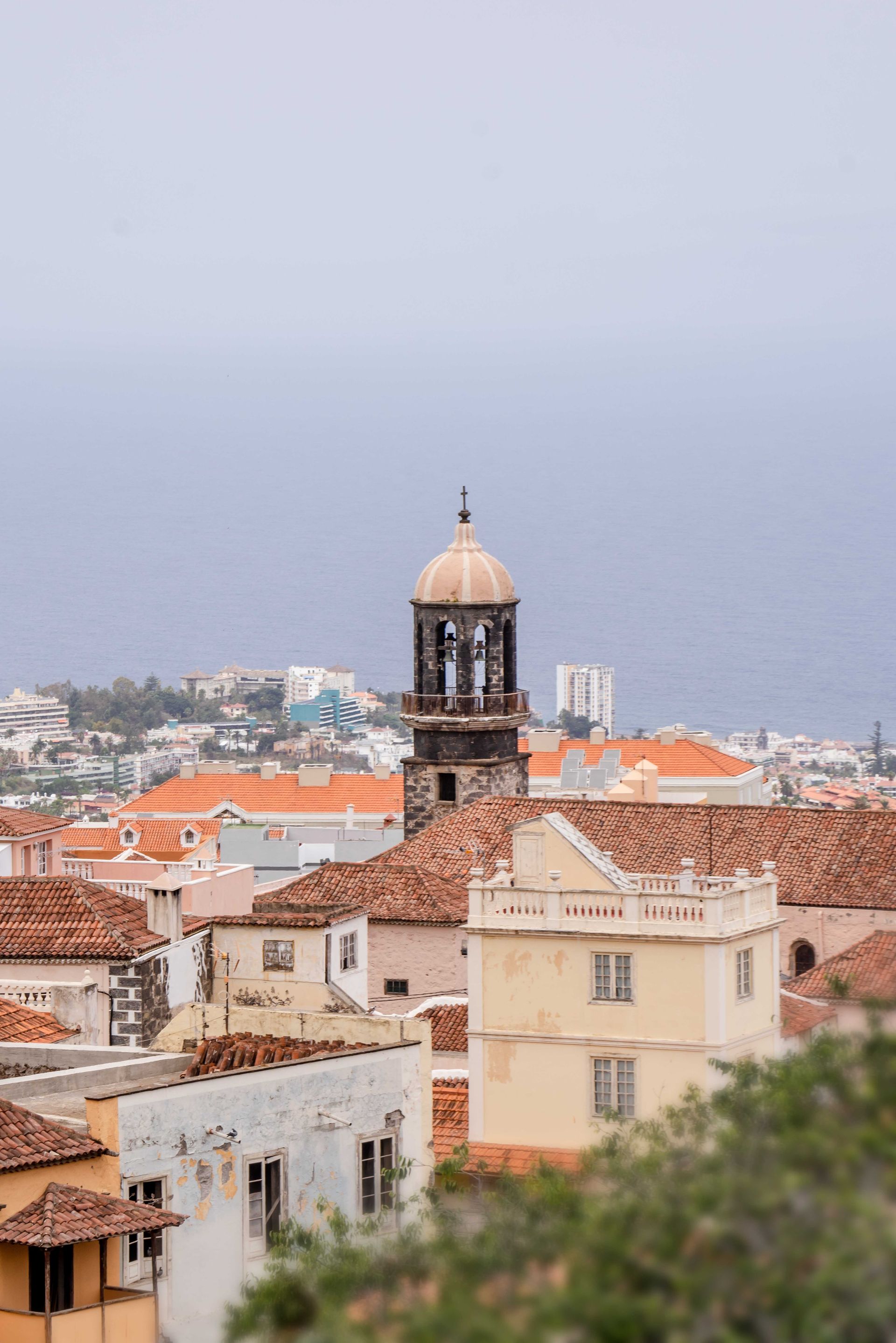 Tower of the Iglesia de Santo Domingo Church in Tenerife, Spain.