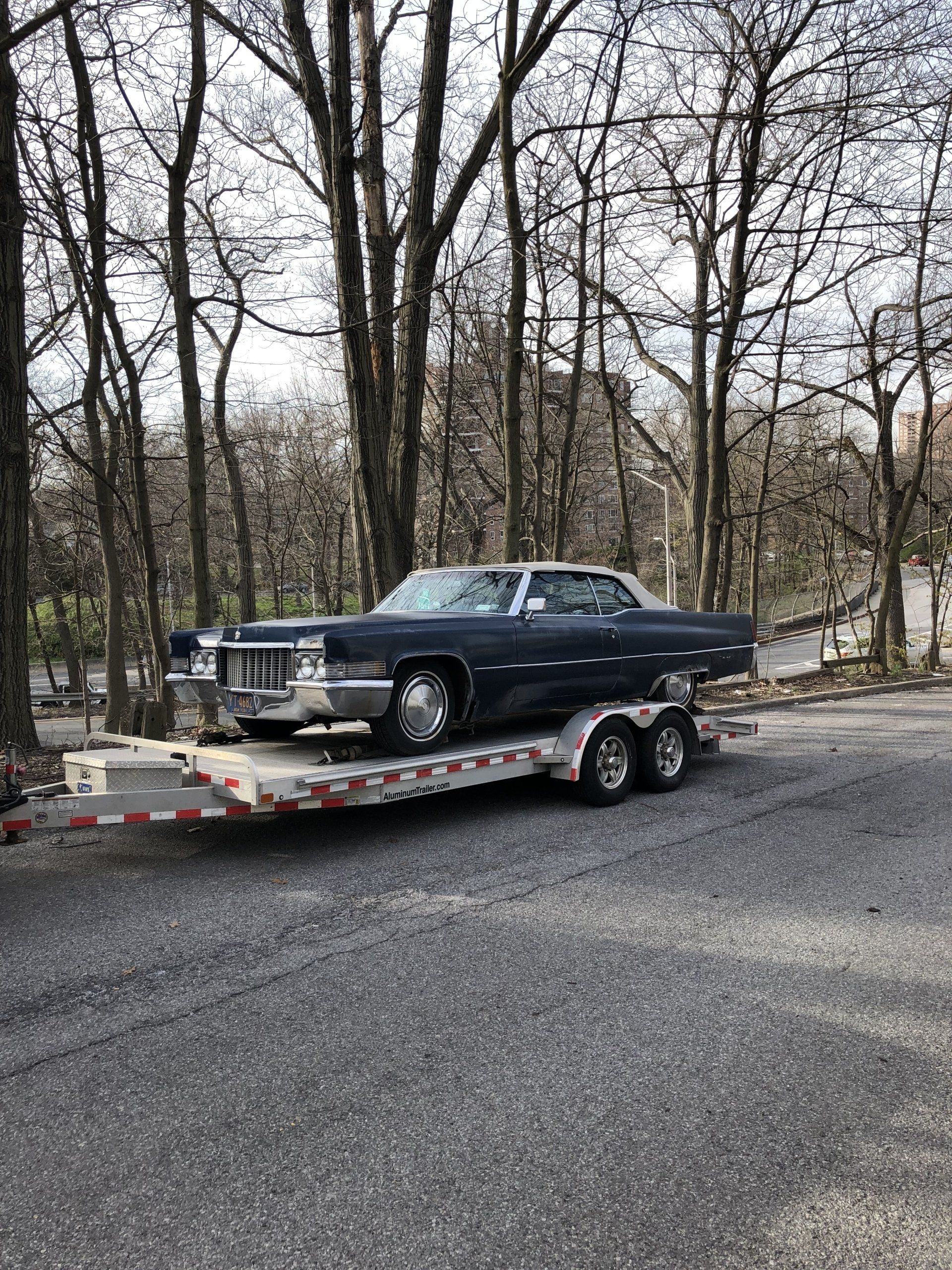 a car being towed