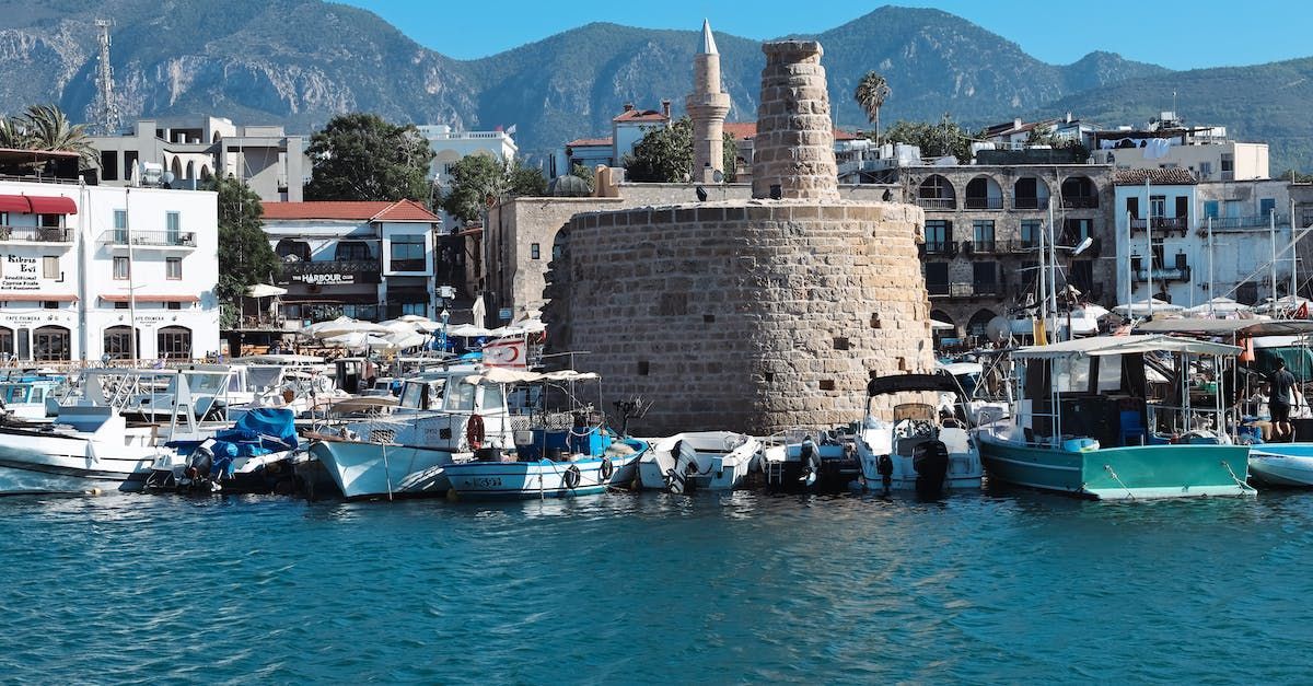 View of Kyrenia Harbour Turk Republic of north Cyprus from the water.