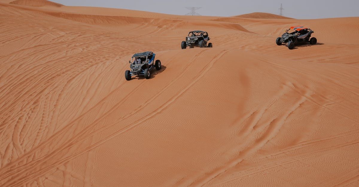 Dune buggies in the sand in the middle east