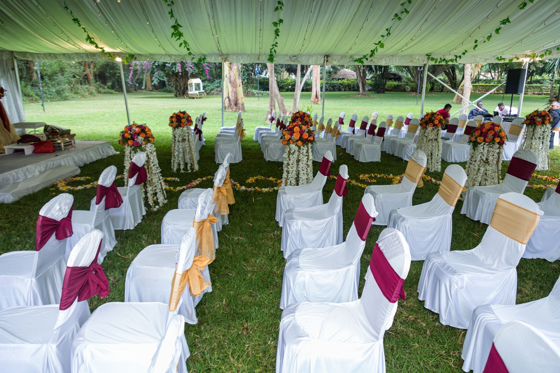 Photograph of an outdoor wedding venue in Upstate New York.