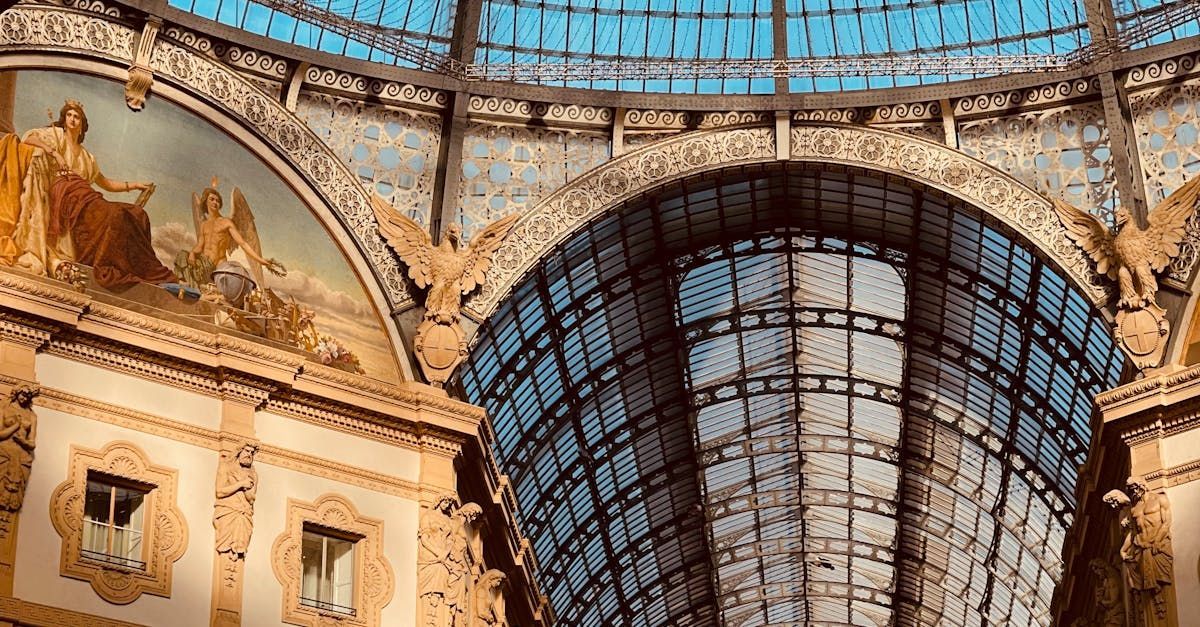 Interior of Galleria Vittorio Emanuele II, Italy's oldest active shopping gallery and a major landmark of Milan.