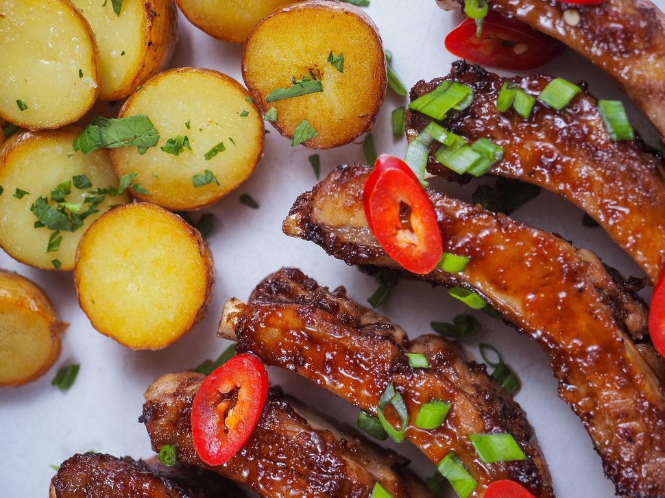 southern style ribs and potatoes