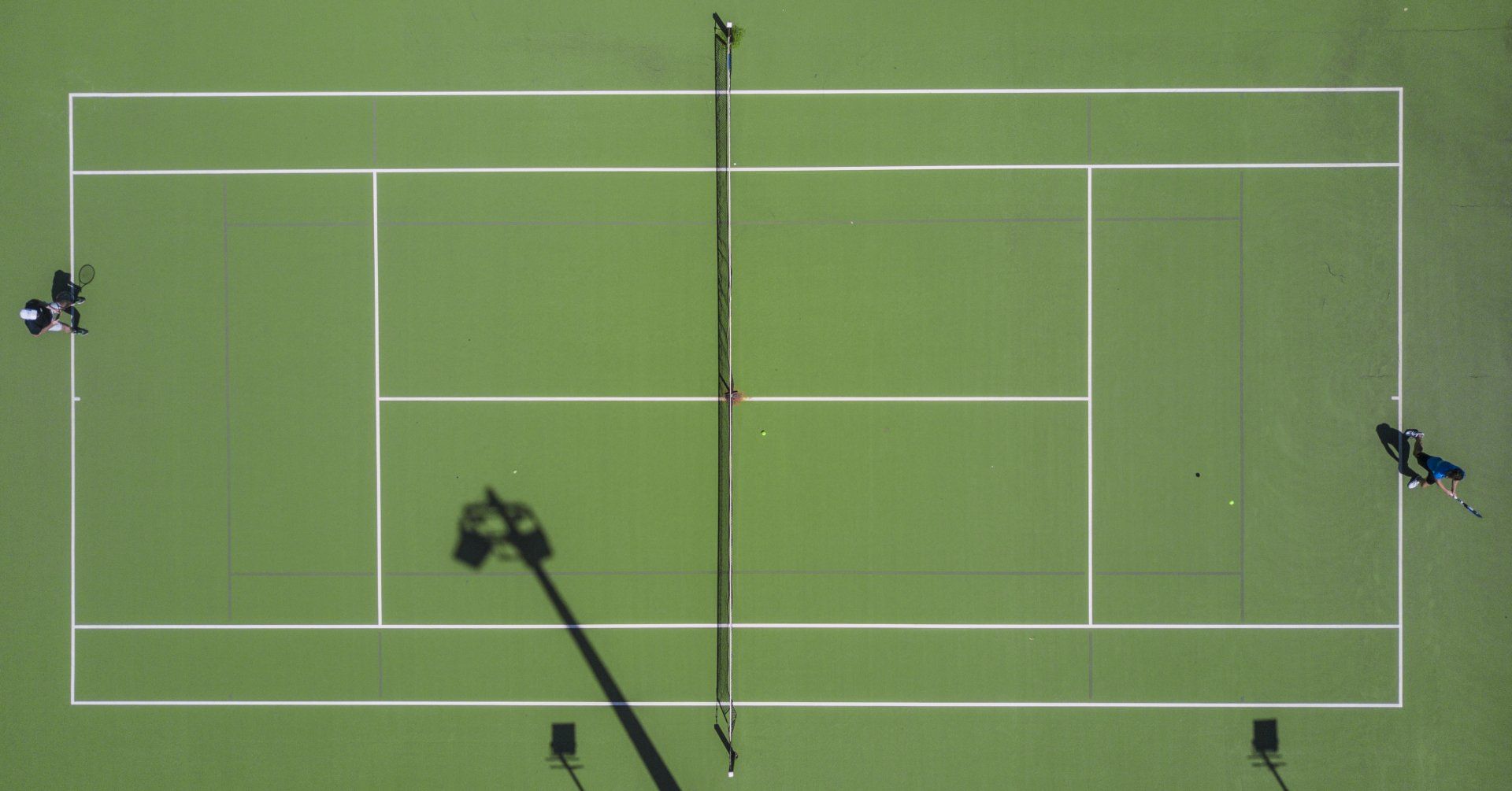 a tennis court seen from above