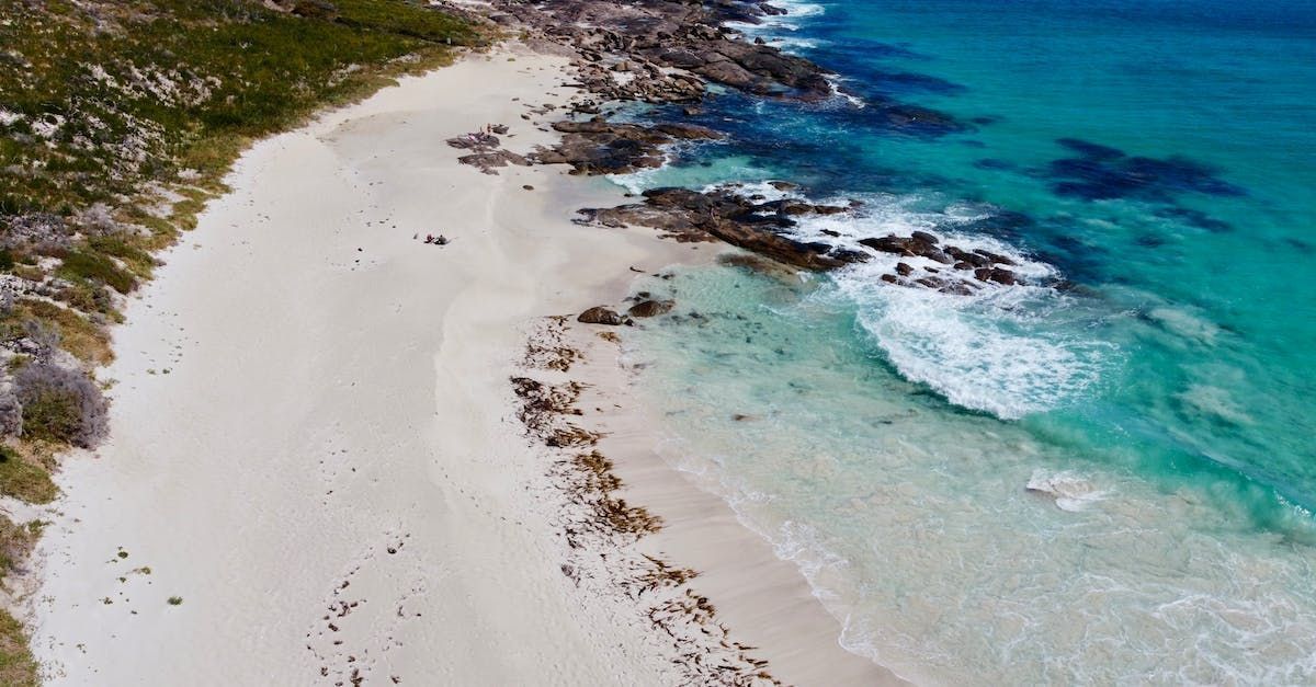 Aerial view of Redgate Beach in Perth, Australia.