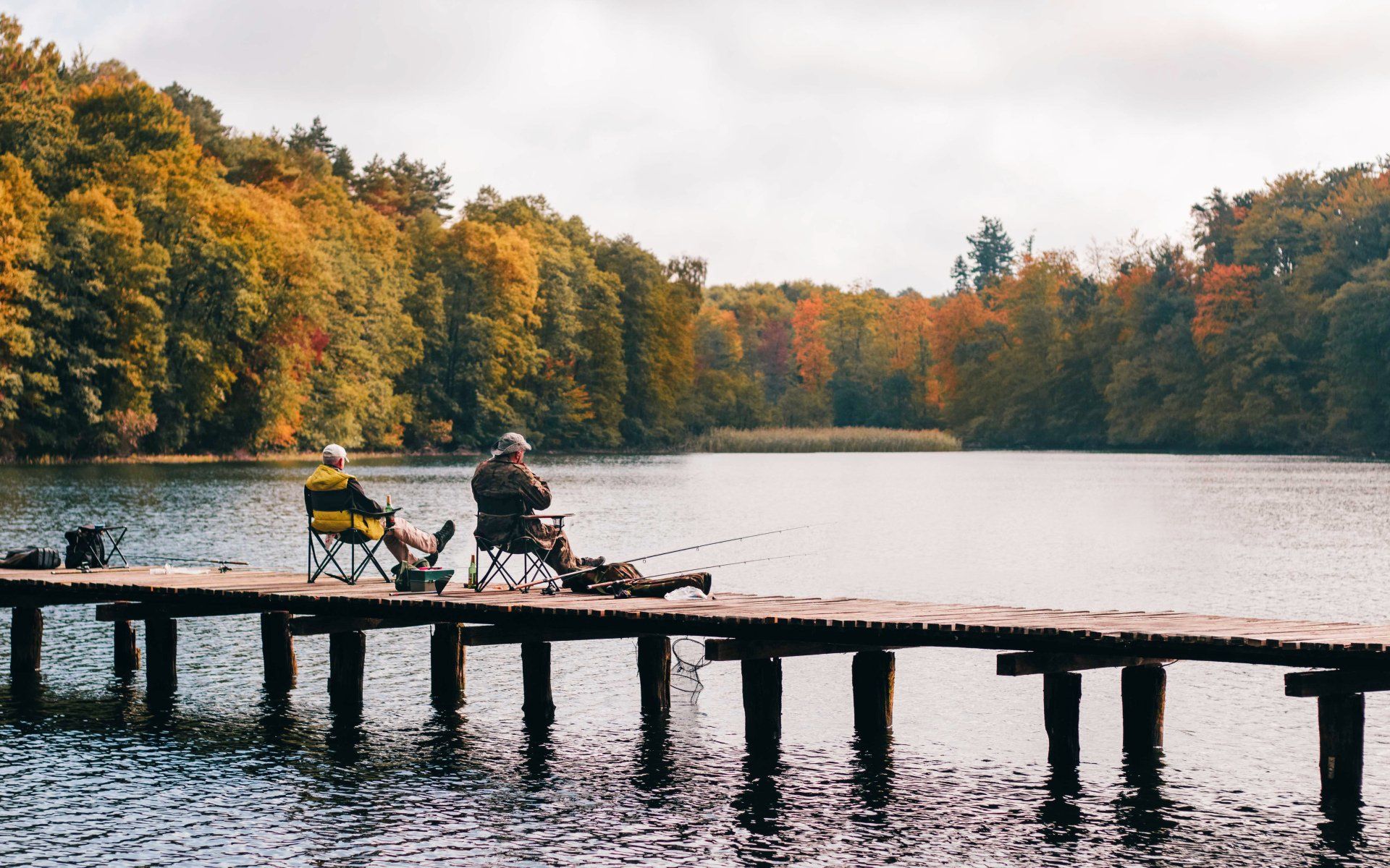 Two-guys-fishing-on-a-dock