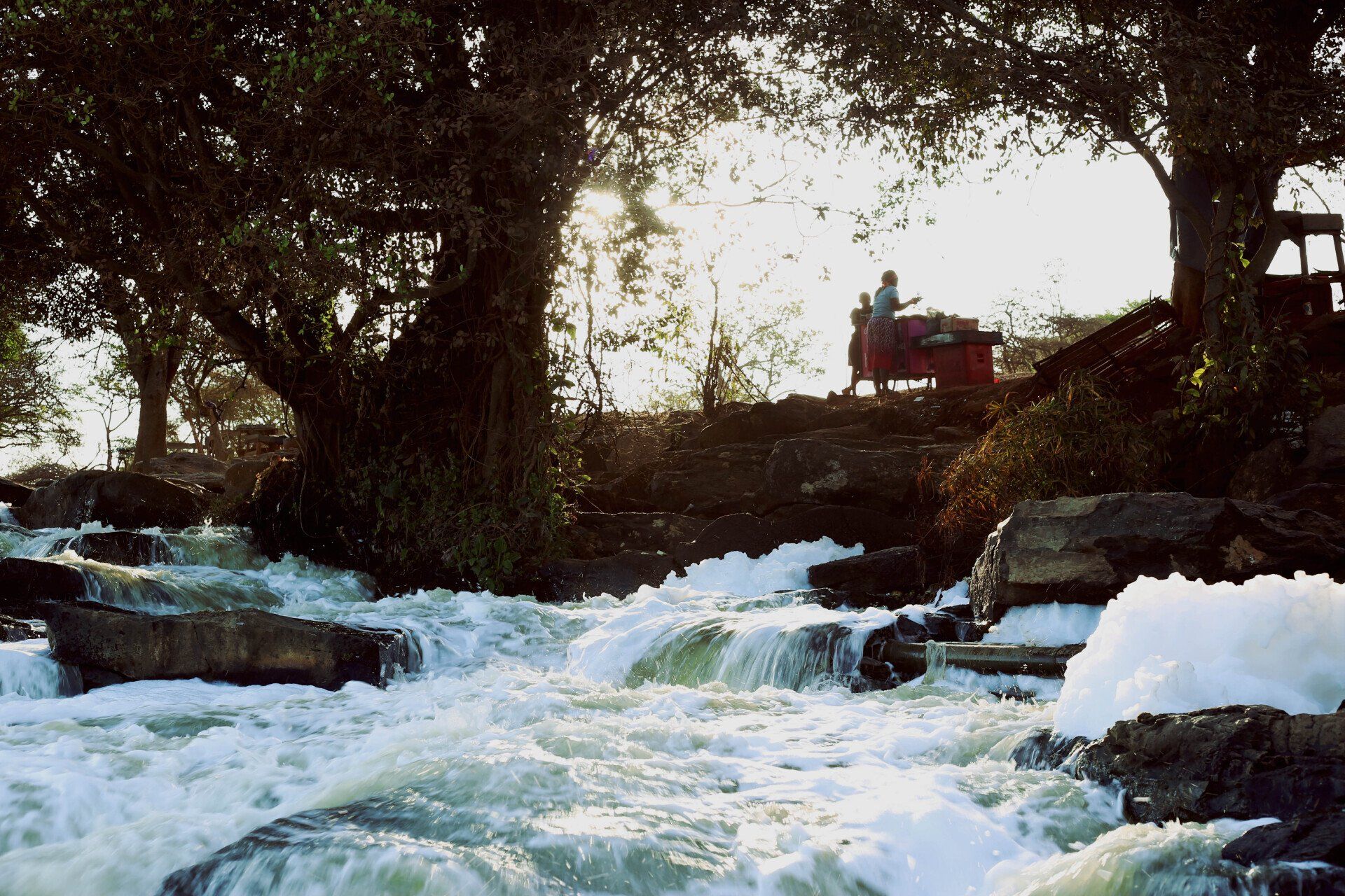 A waterfall in Mombasa, Kenya.