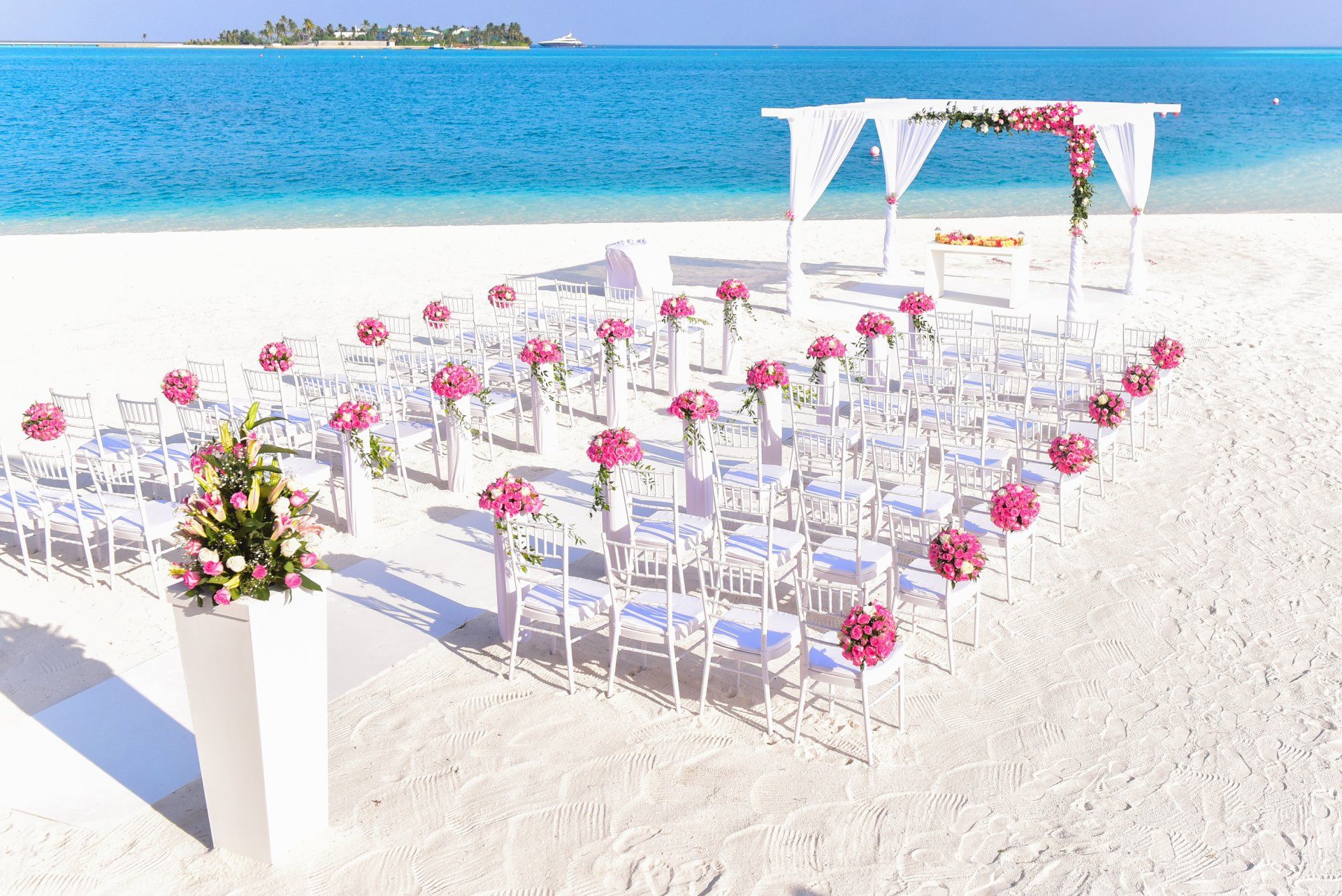 A wedding ceremony on the beach
