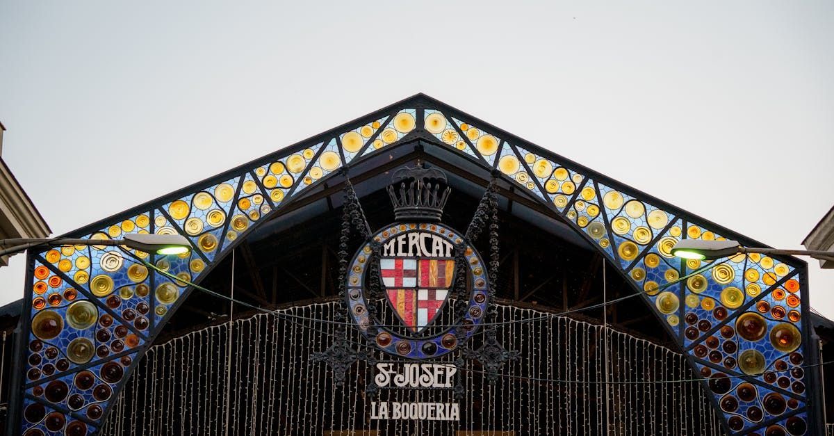 The front of a building with a stained glass roof.