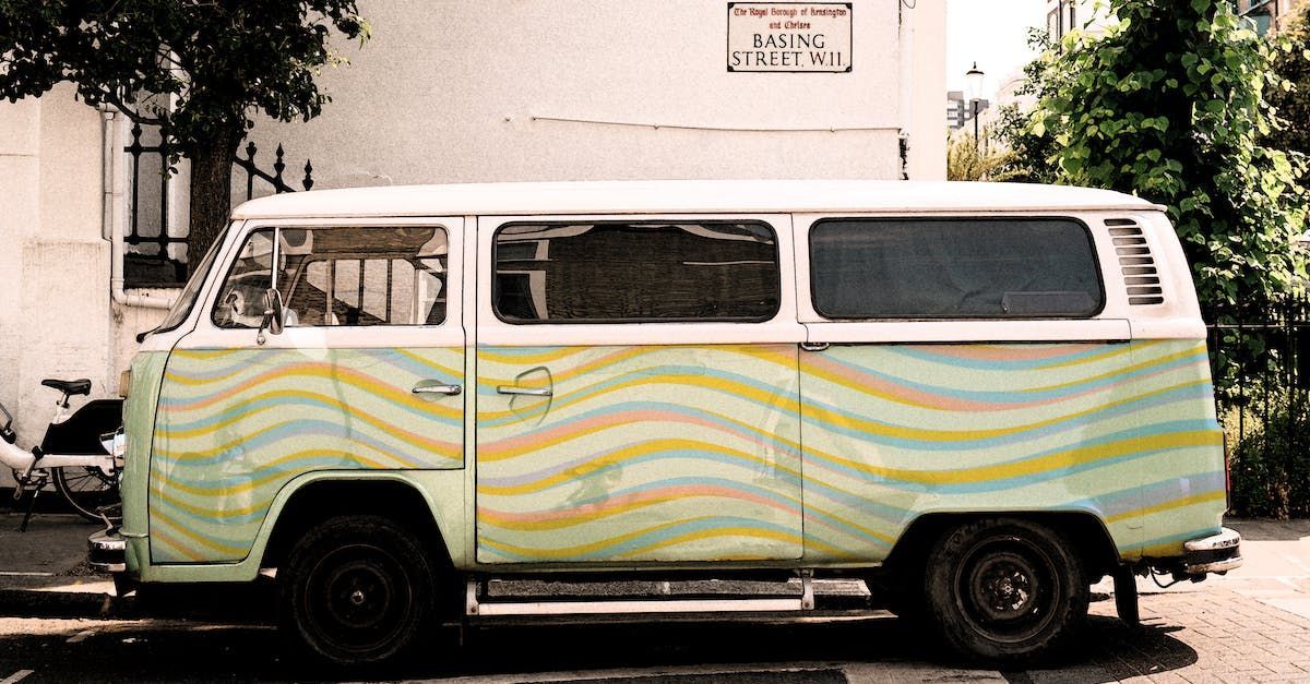 Classic hippy Volkswagen van with colourful paint job