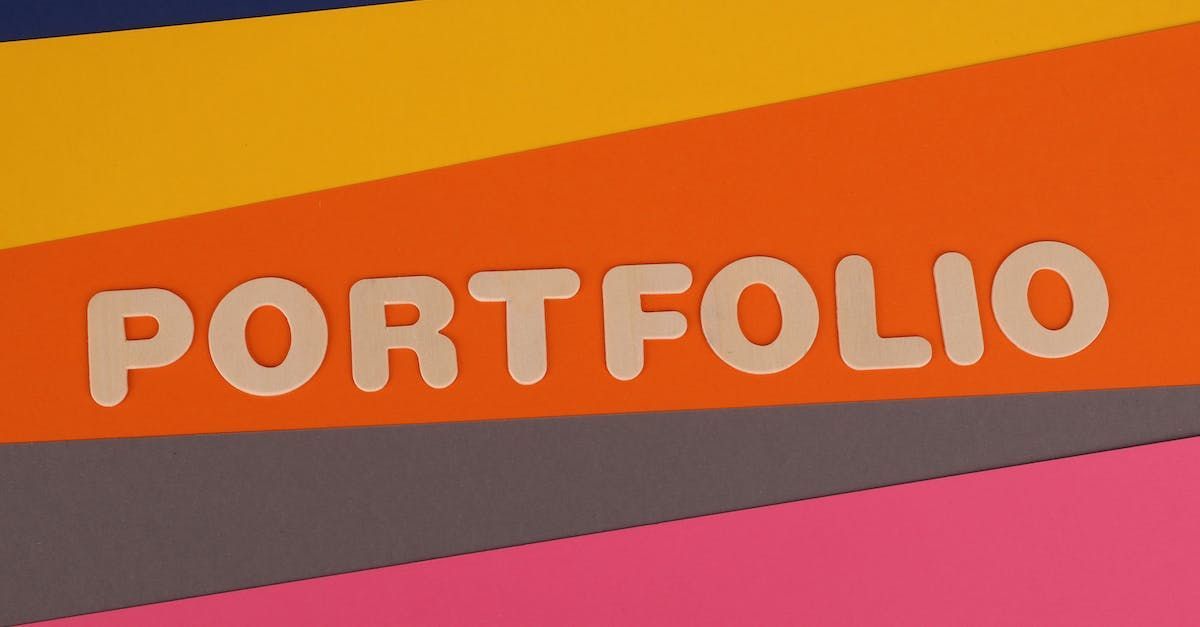 The word portfolio is written on a colorful background.