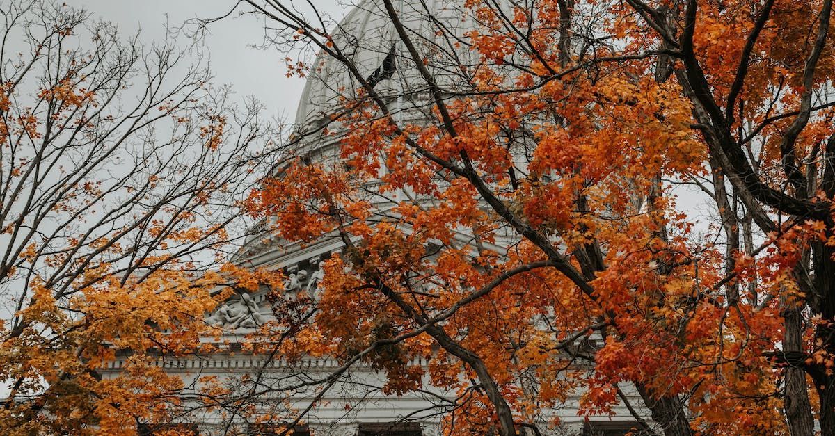 Wisconsin state capitol in fall