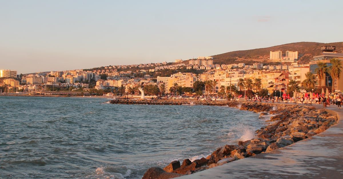 Kuşadası Sahil, a beach in Kusadasi, Turkey.