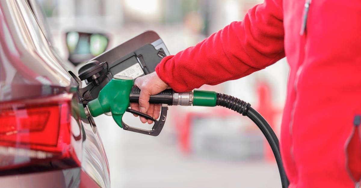 A person is pumping gas into a car at a gas station.