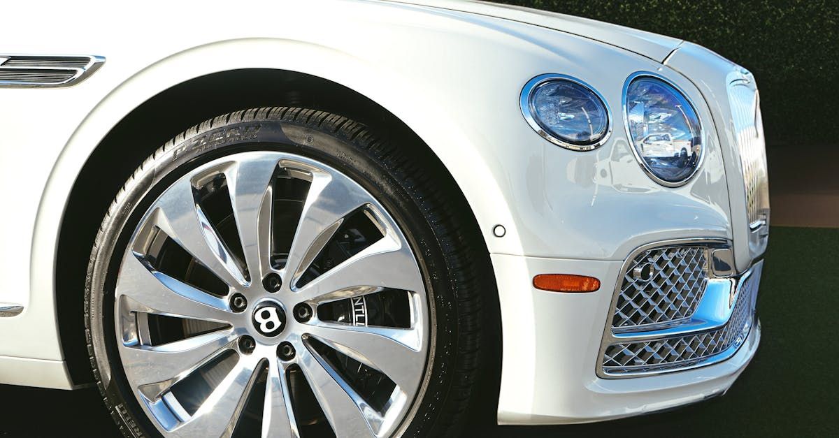 Ein weißer Bentley steht auf einer Wiese