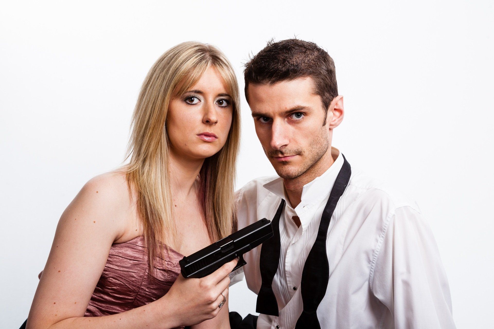Couple with a handgun