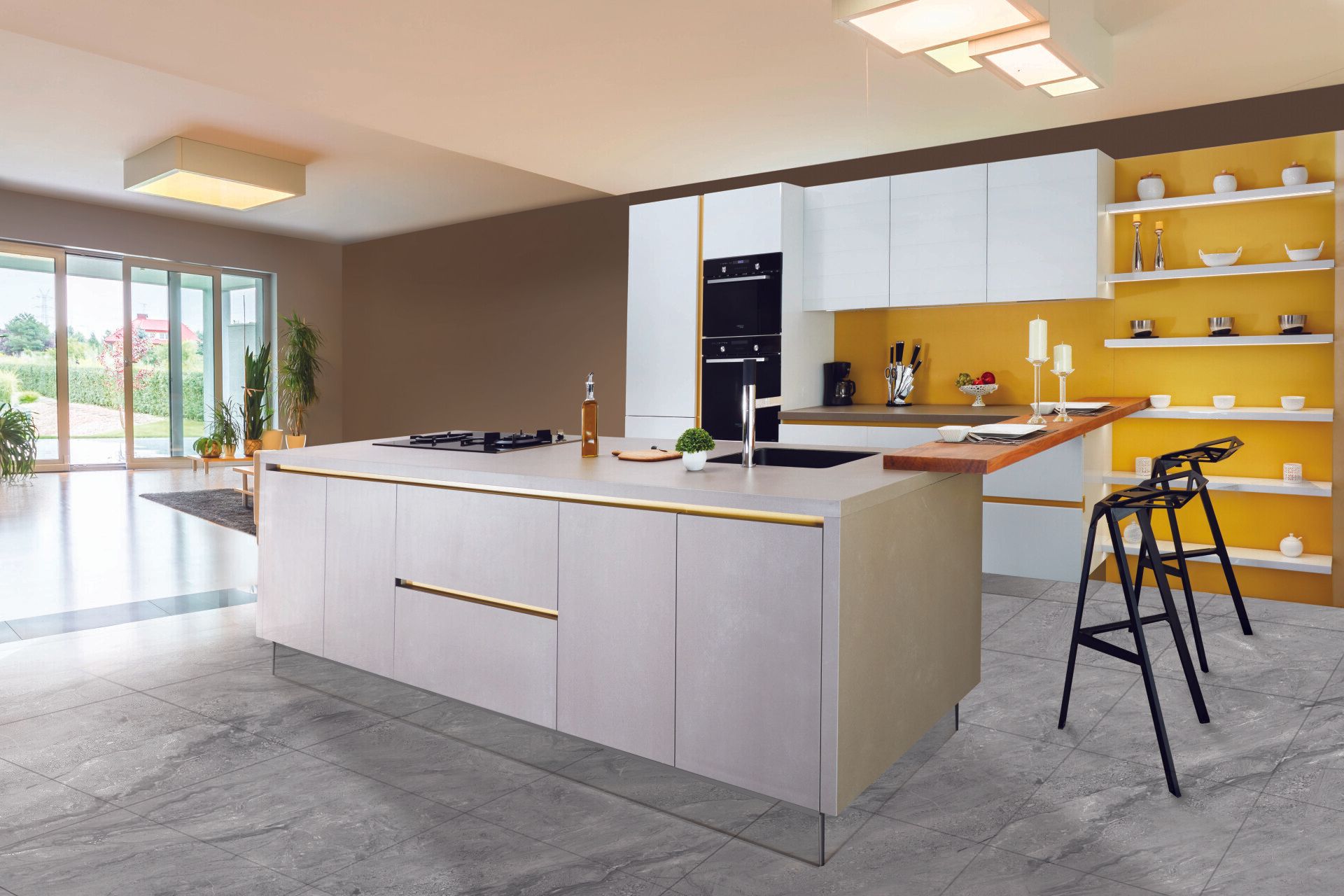 A picture of a contemporary kitchen