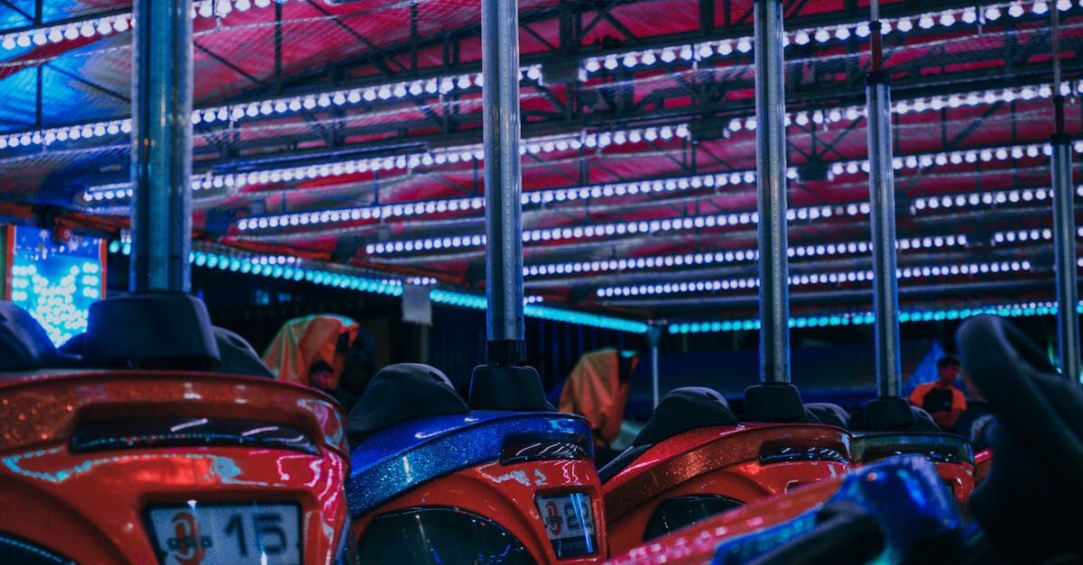 A group of people are riding a bumper car at an amusement park.