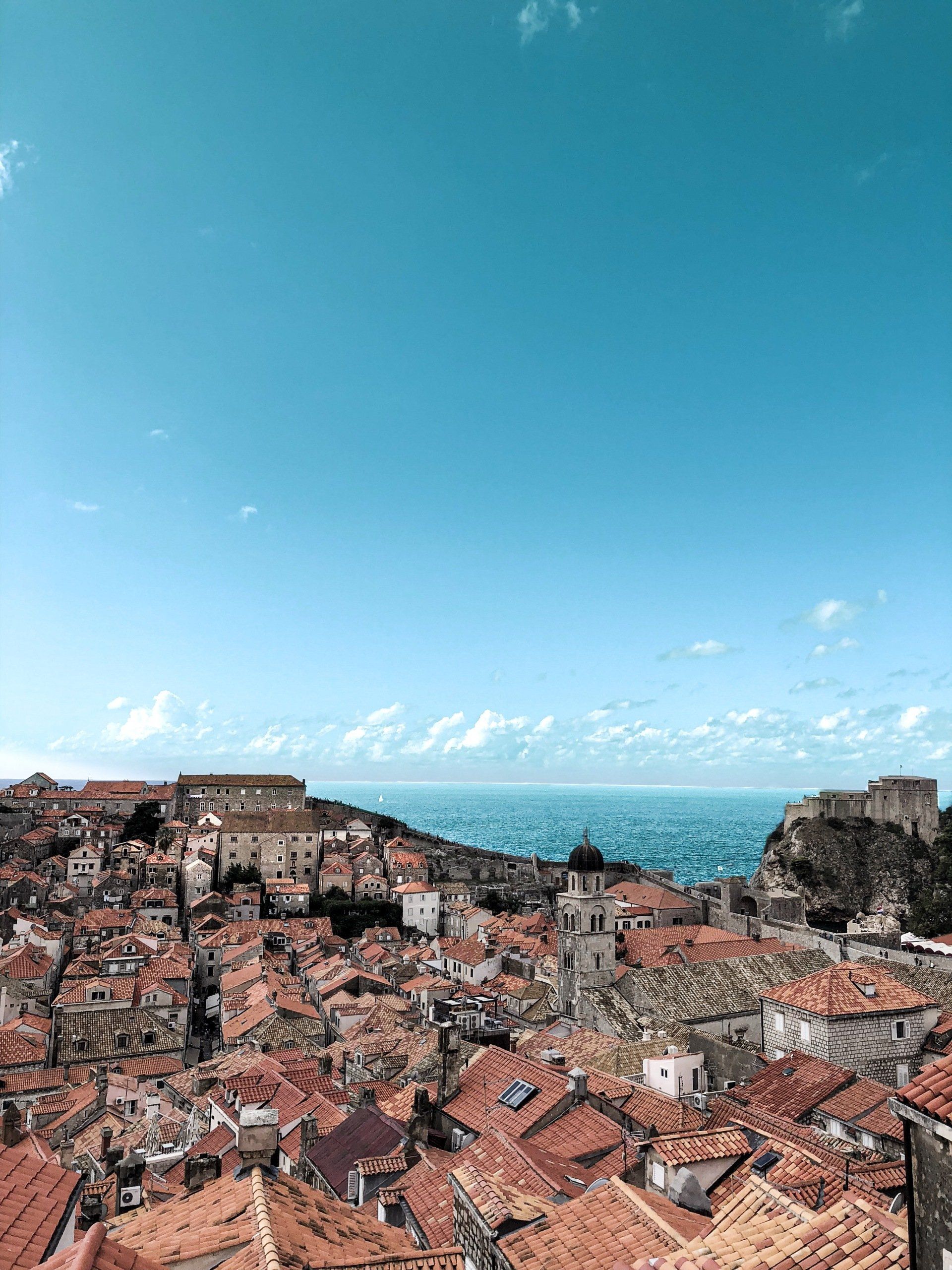 Aerial View of Terracotta Rooftop Cityscape Of Old Town Dubrovnik Croatia - Leaving Cert Holidays Barter's Travelnet