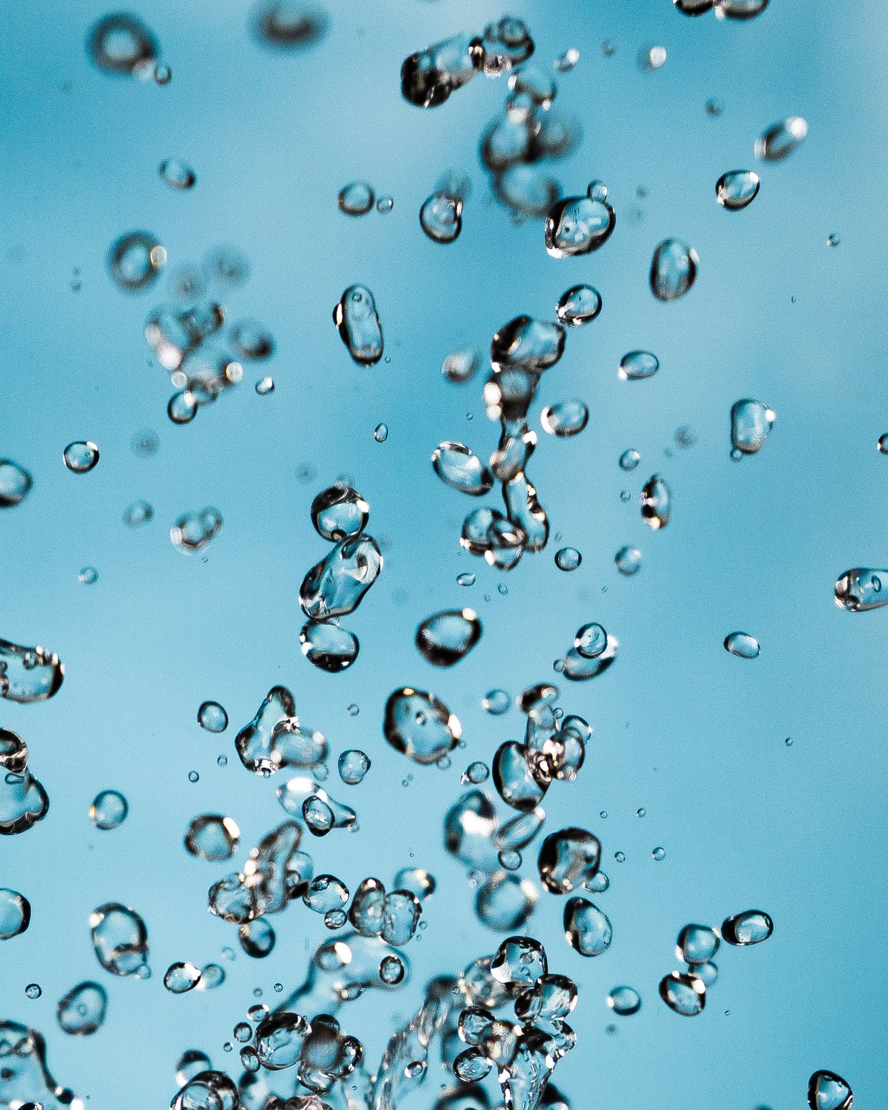 bubbles, light blue background