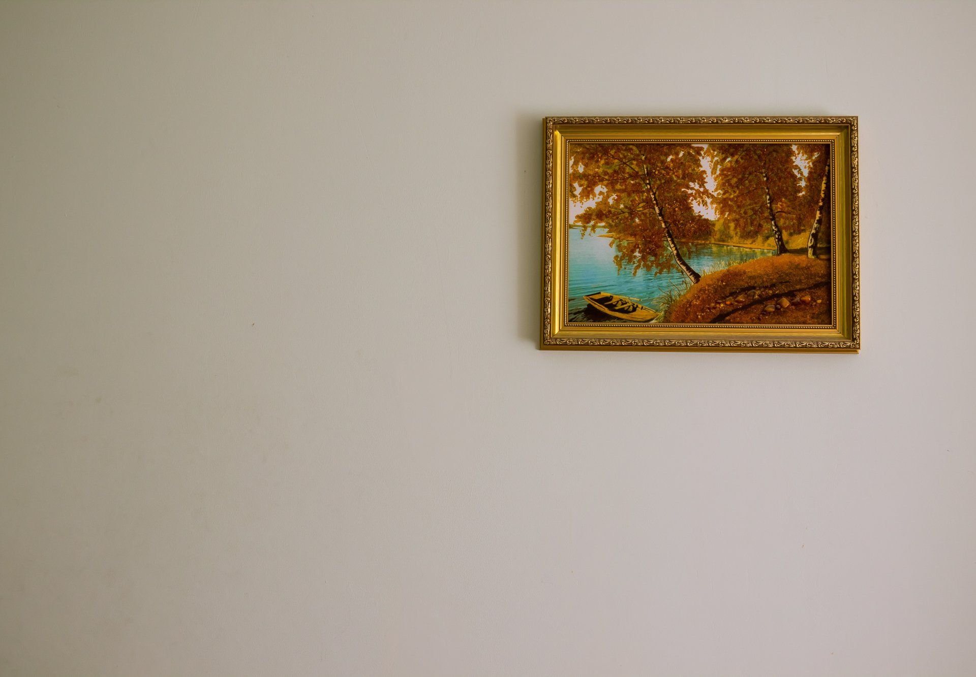 a painting hanged on a wall