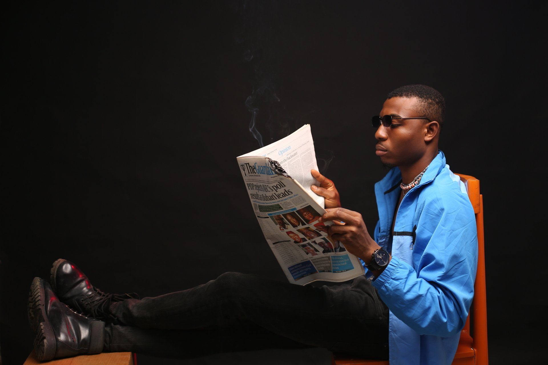 Man reading the paper