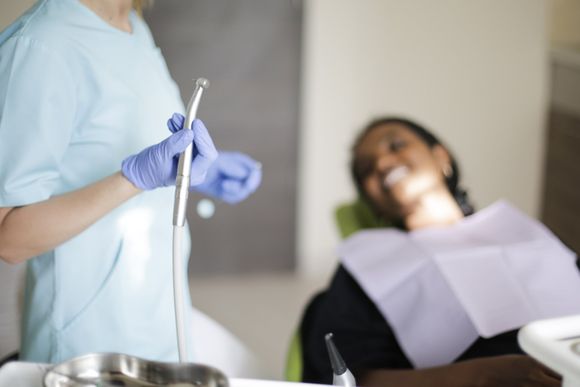 Woman receiving general dental care