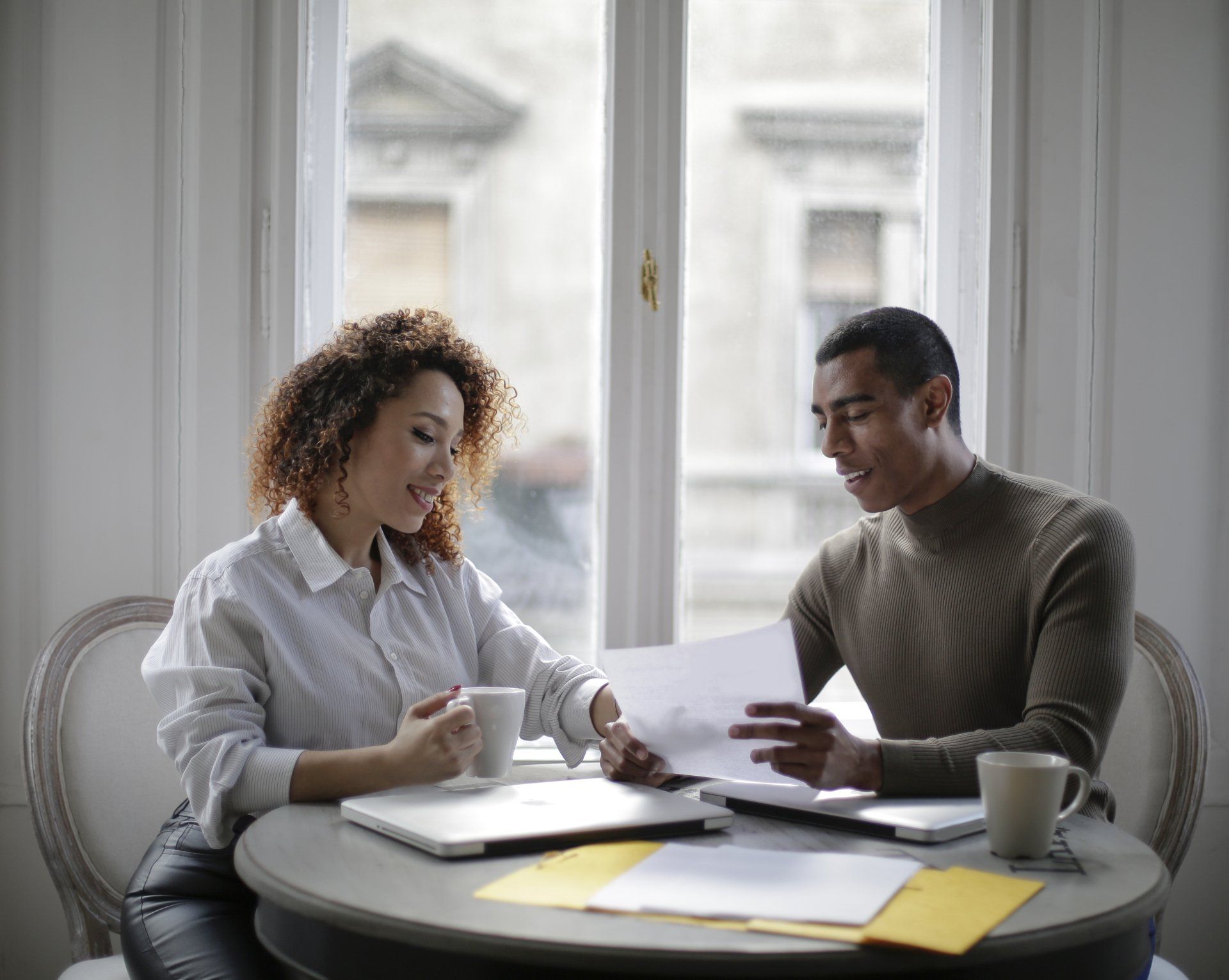 Couple paying bills