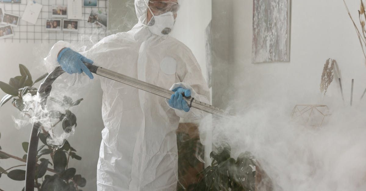 Residential disinfection services in progress.
