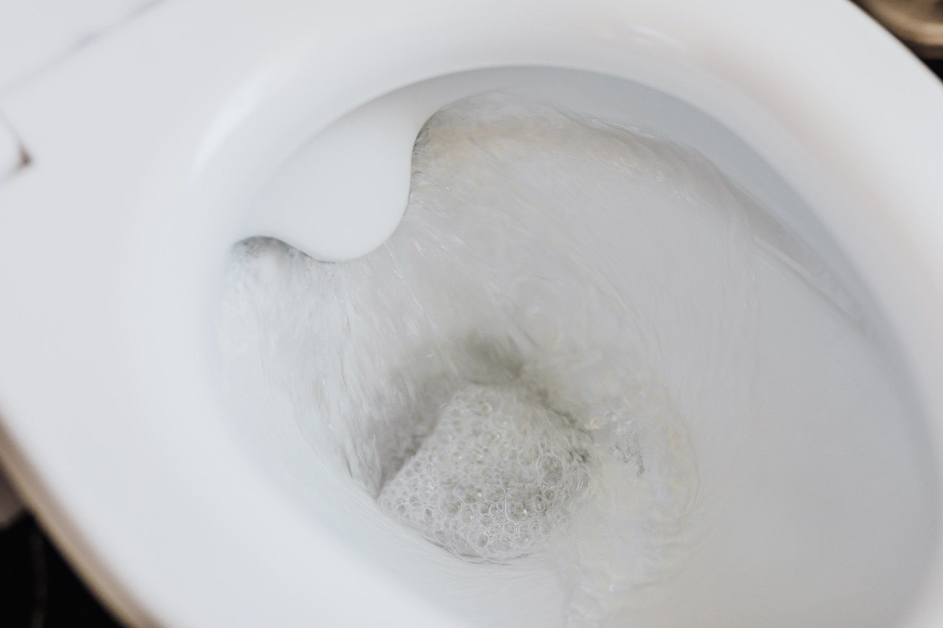 Toilet water flushed