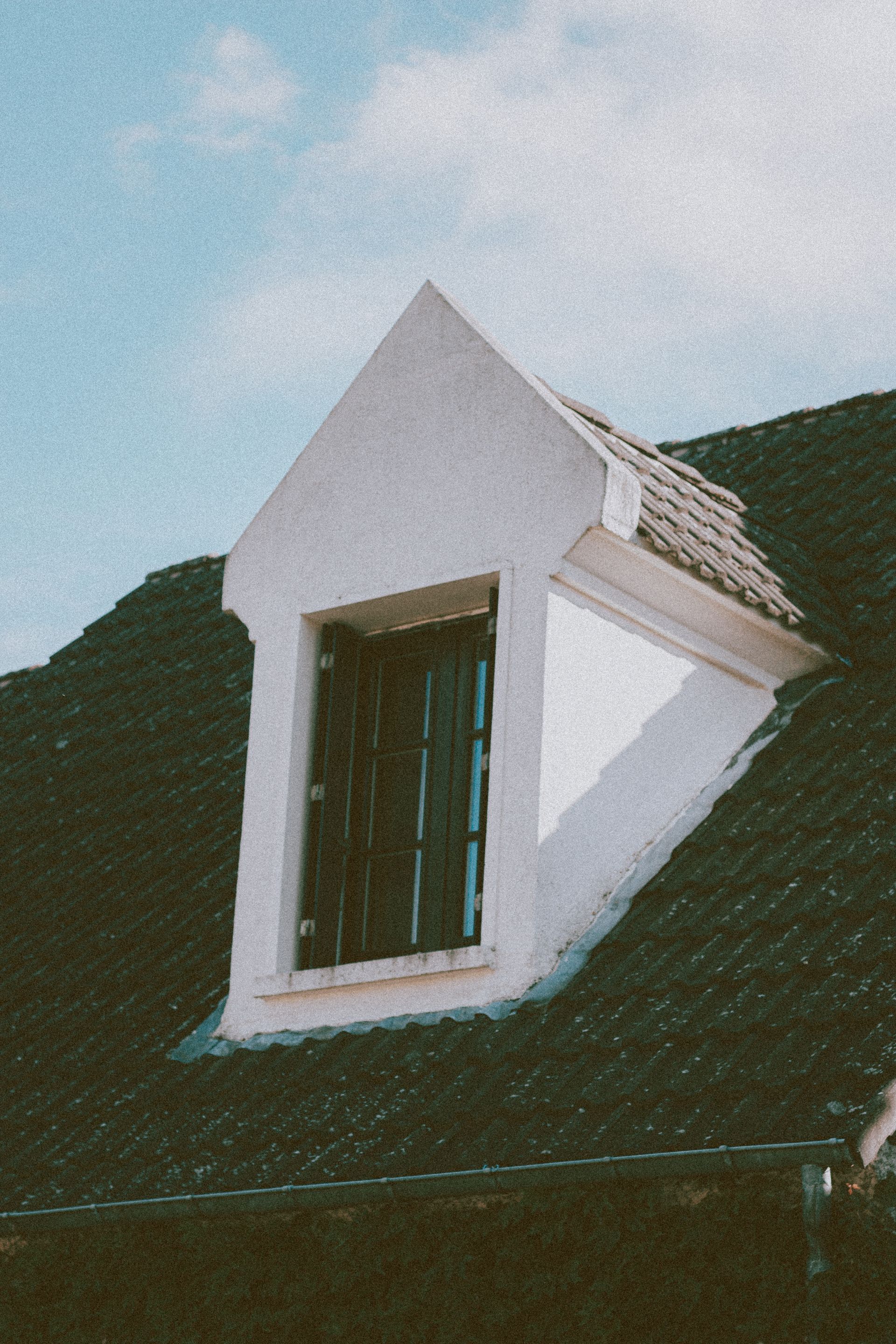 an outside view of a home attic