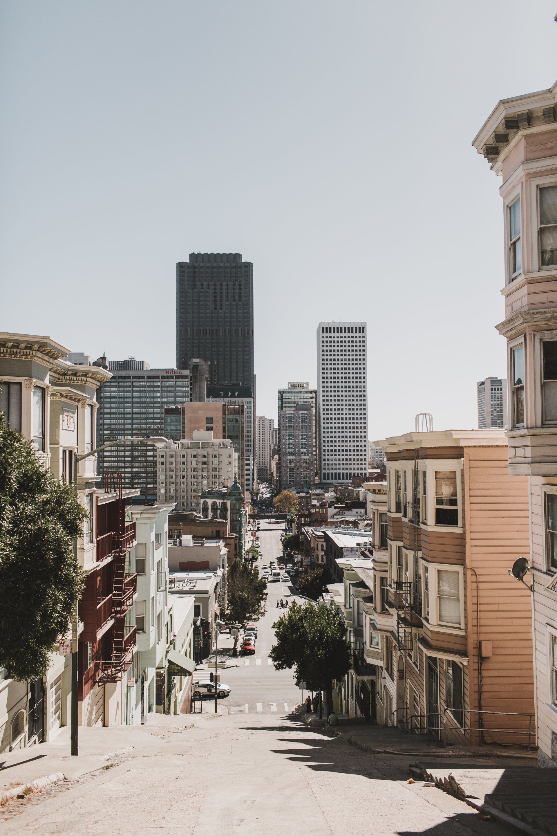 A city street with a lot of buildings on it