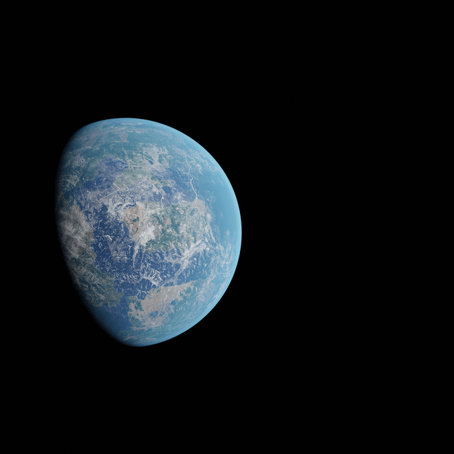 a blue planet with a few clouds on it