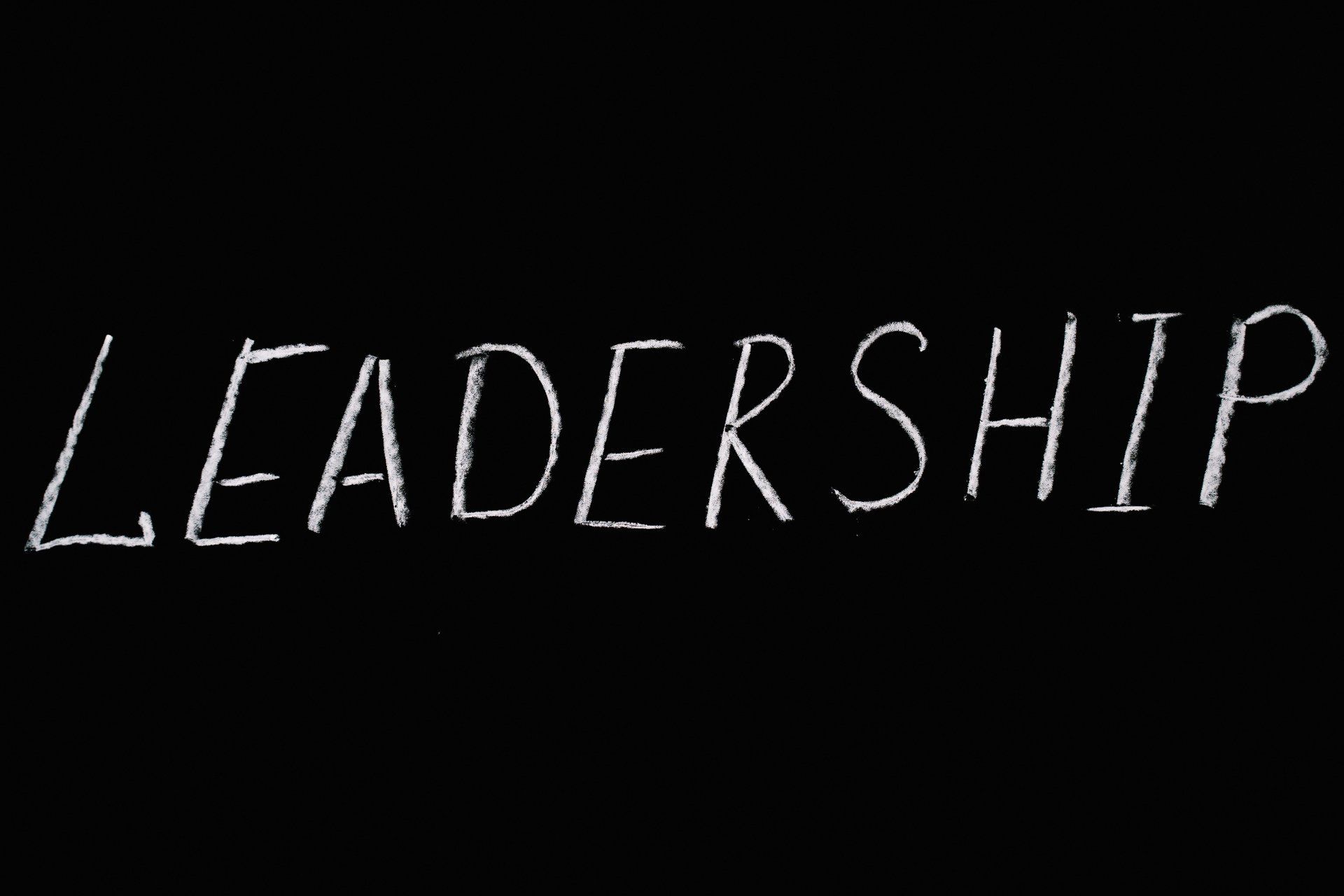 Leadership written on chalkboard
