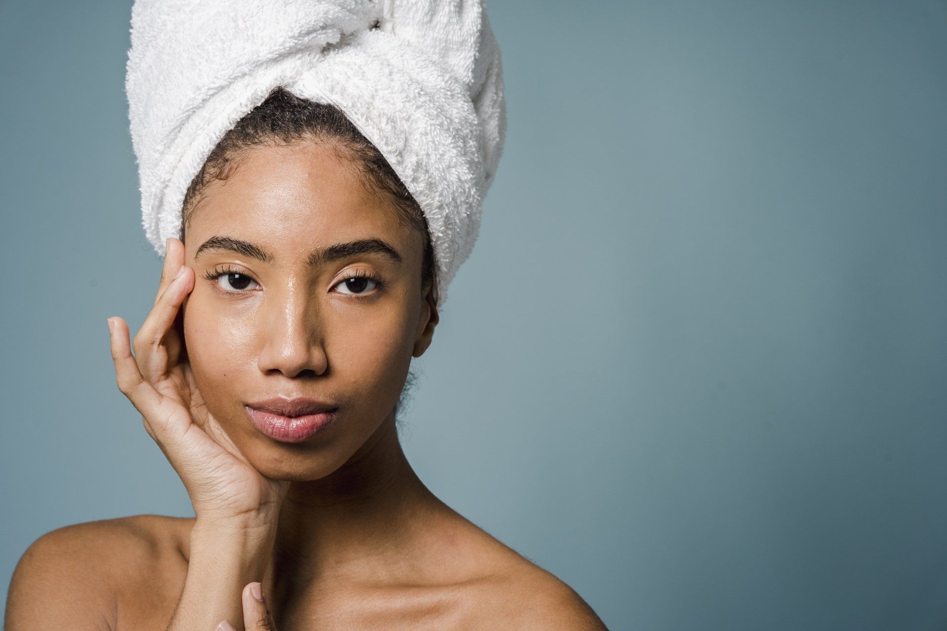woman at the spa after a facial