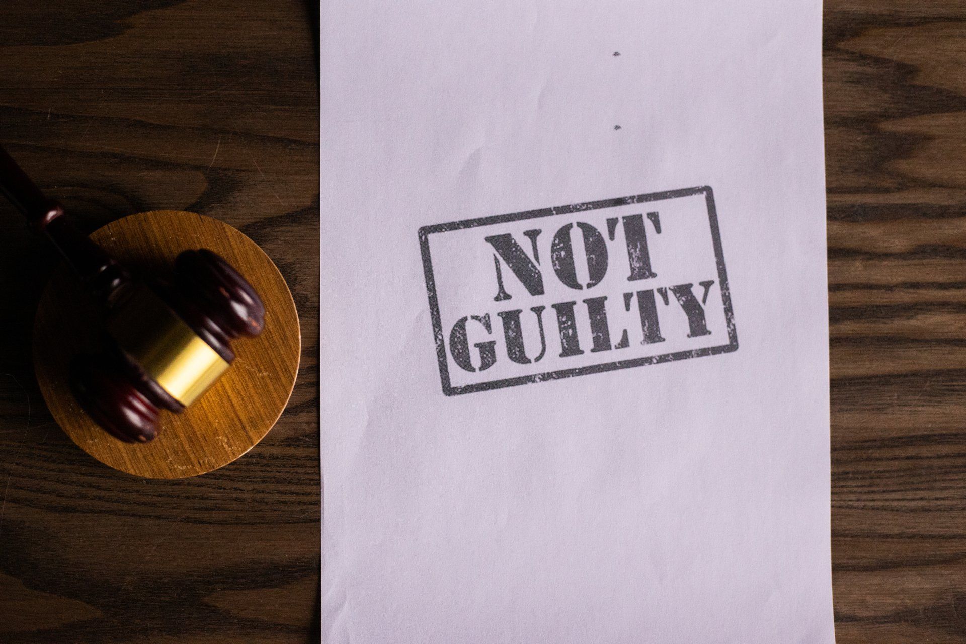Gavel with Not Guilty Verdict