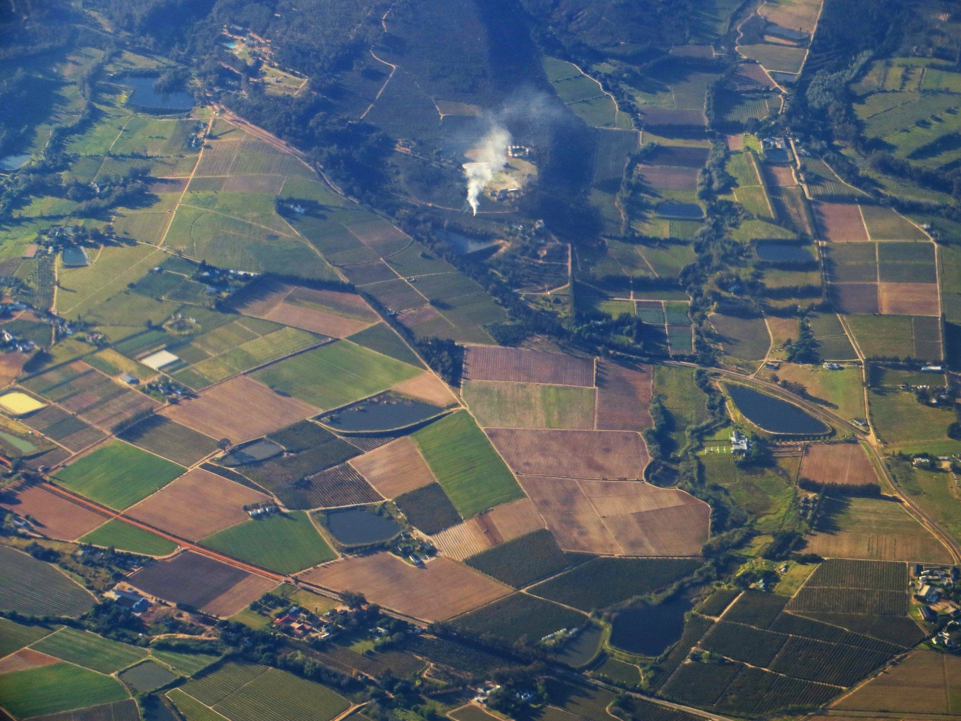 aerial view of farm lands