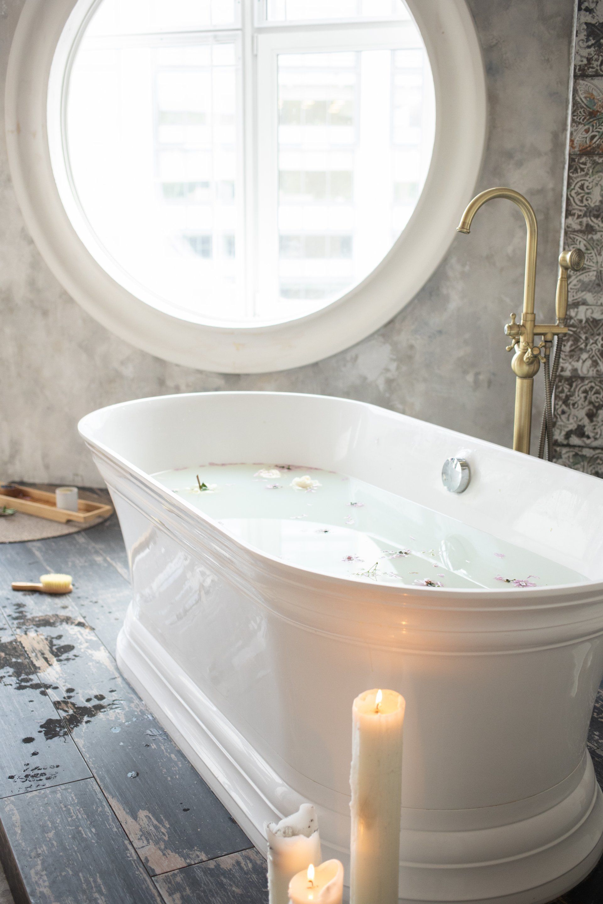 Restored bathroom after leaky tub