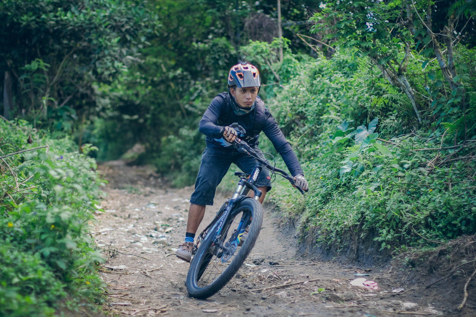 mountain biker out on trail