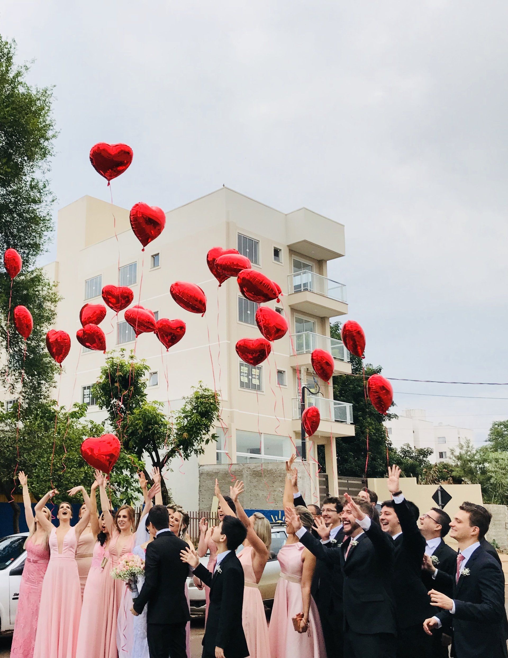 Image of social media heart balloons floating into the air