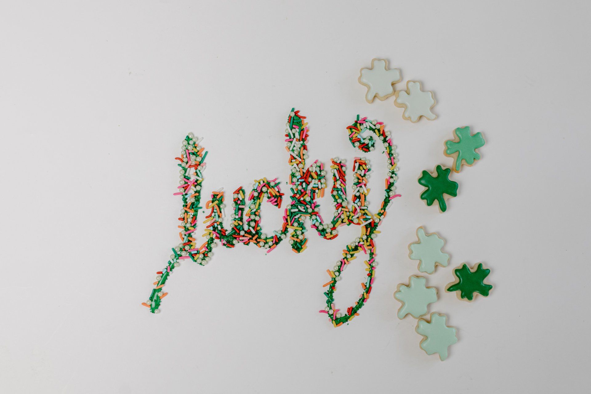 lucky written in sprinkles