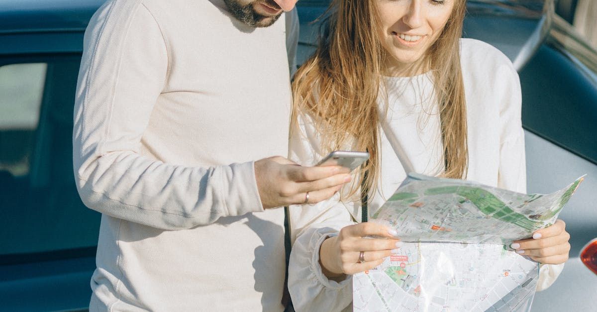 Man and woman looking at a map.