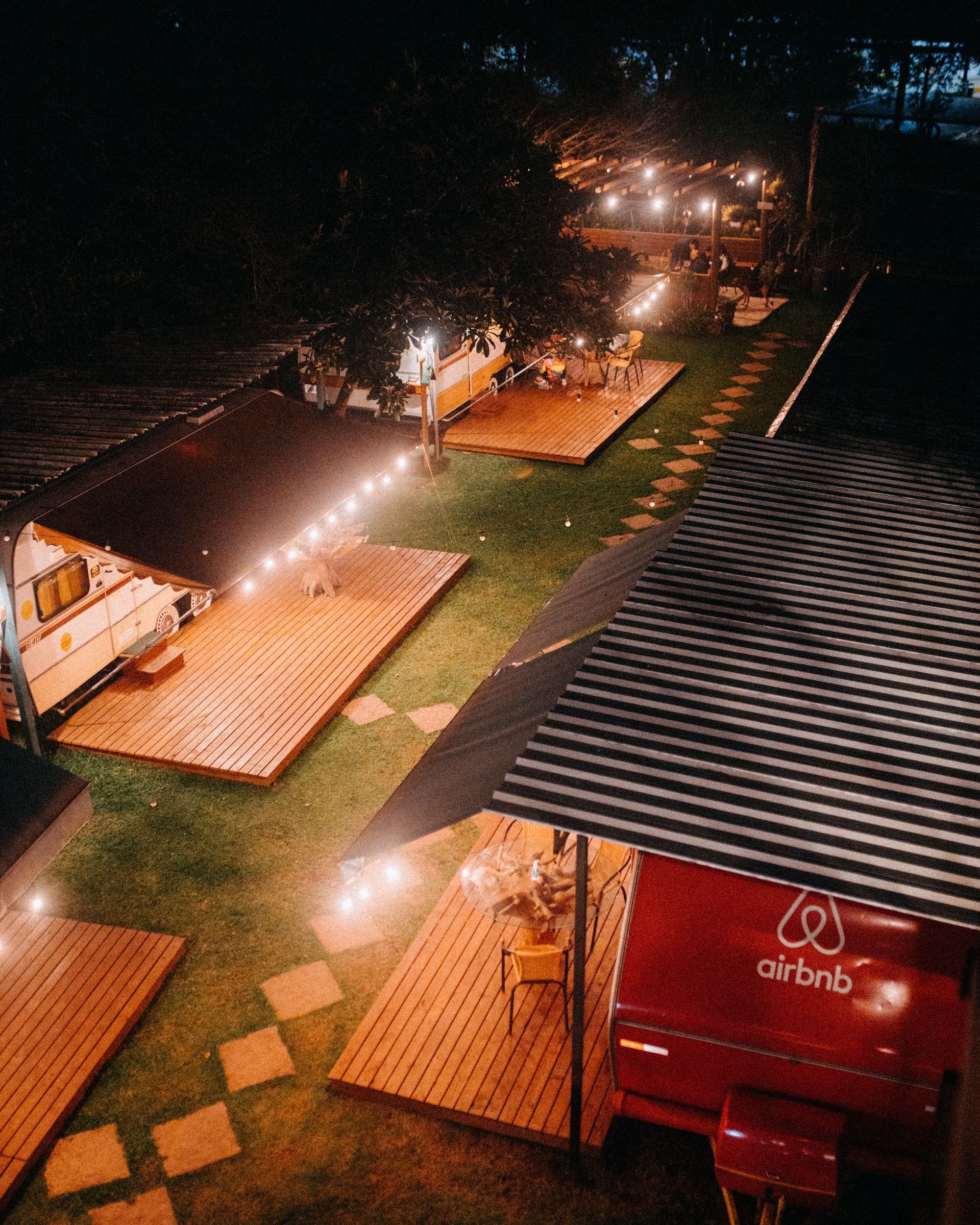 Camper platforms for commercial camping