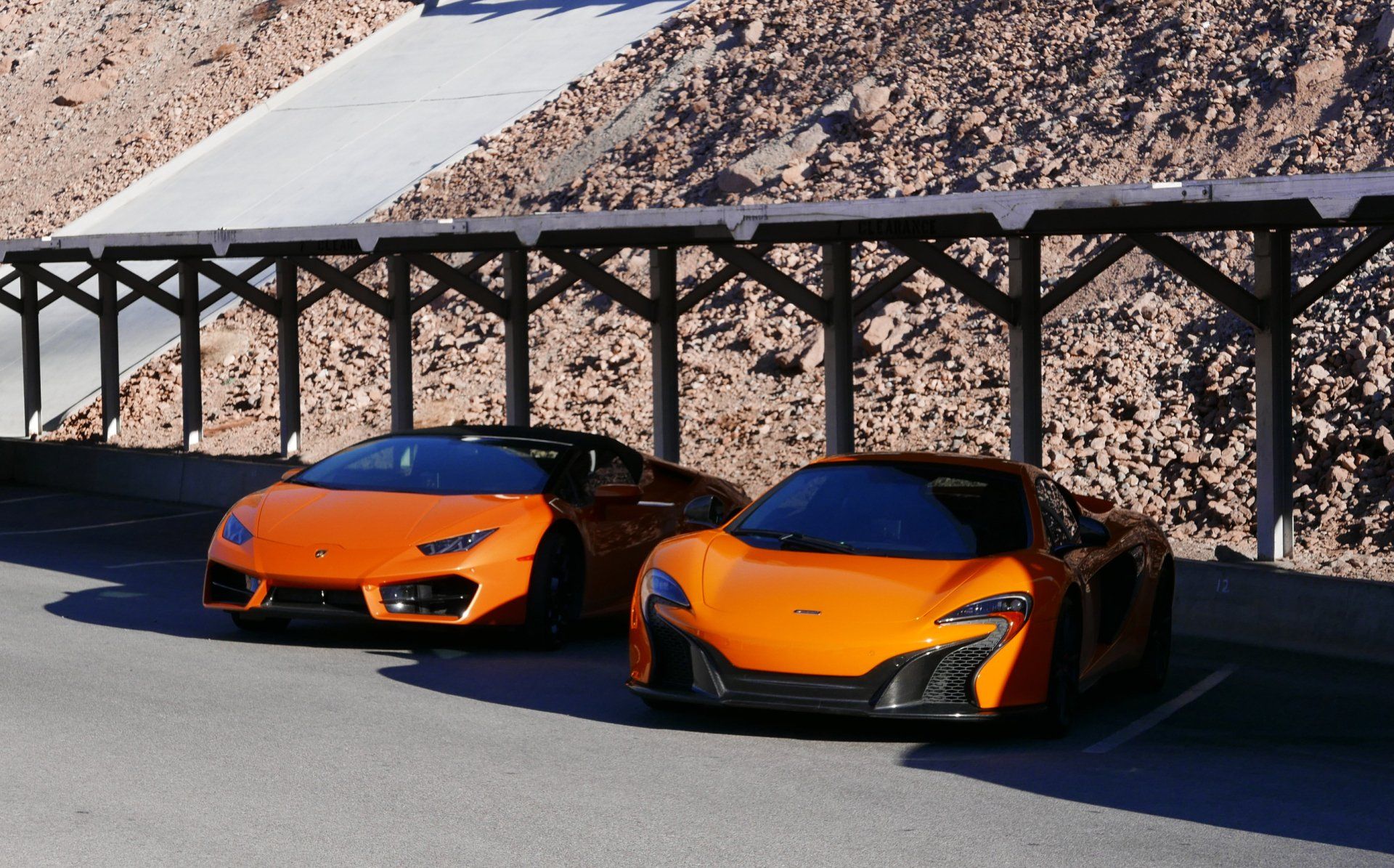 Orange Lamborghini and McLaren