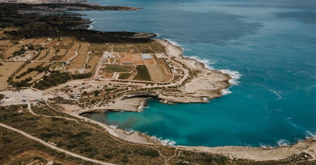 Aerial view of a waterfront in Malta.