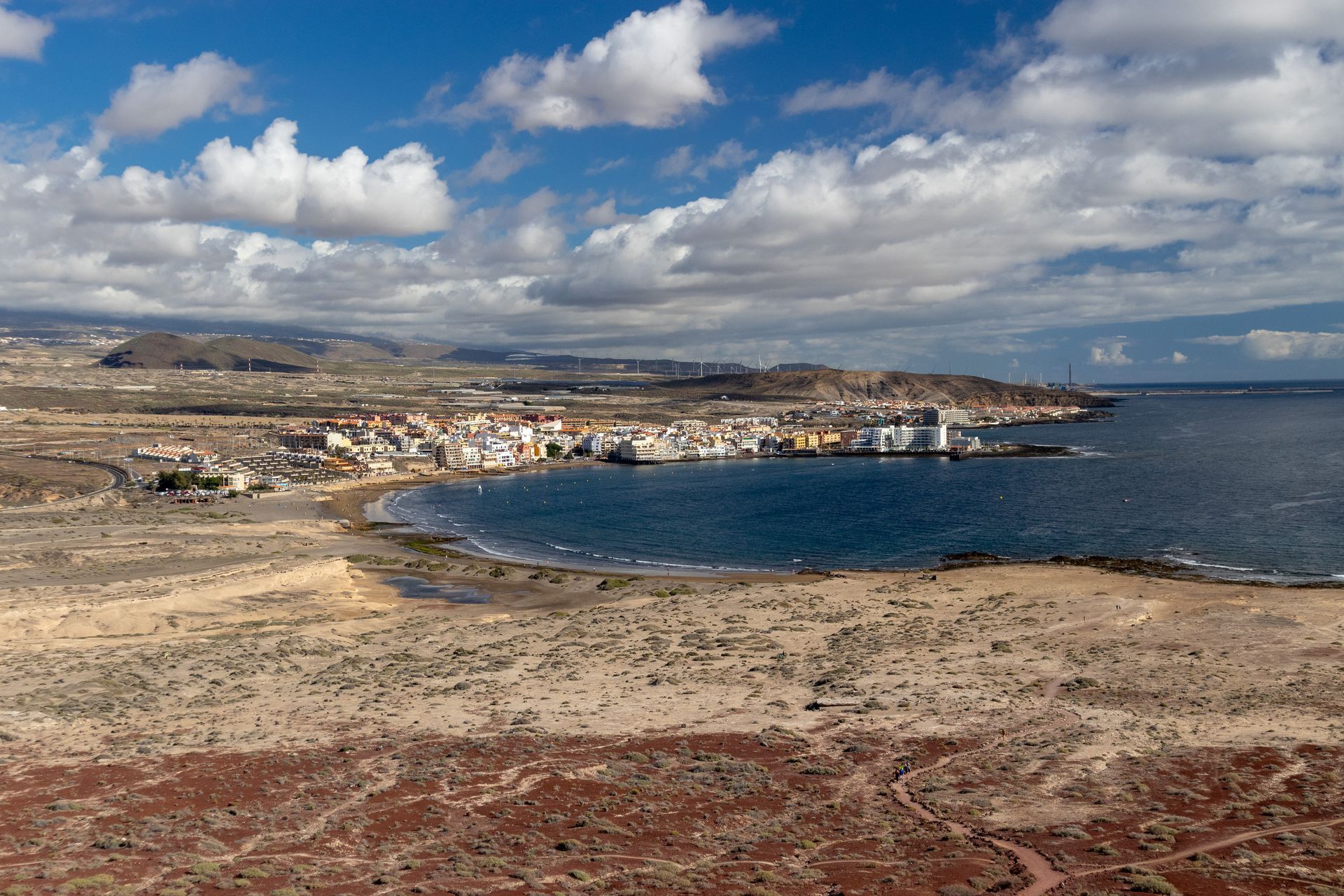 Playa el médano, a beach in Tenerife, Spain.